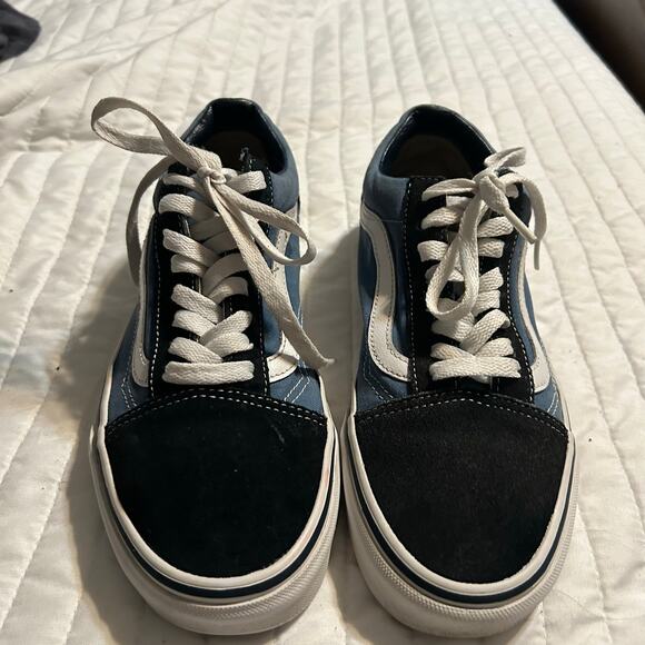 SkatewearVans Old Skool Blue & Black Suede Canvas Sneakers Men’s 7 / Women’s 8.5 - Picture 2 of 6